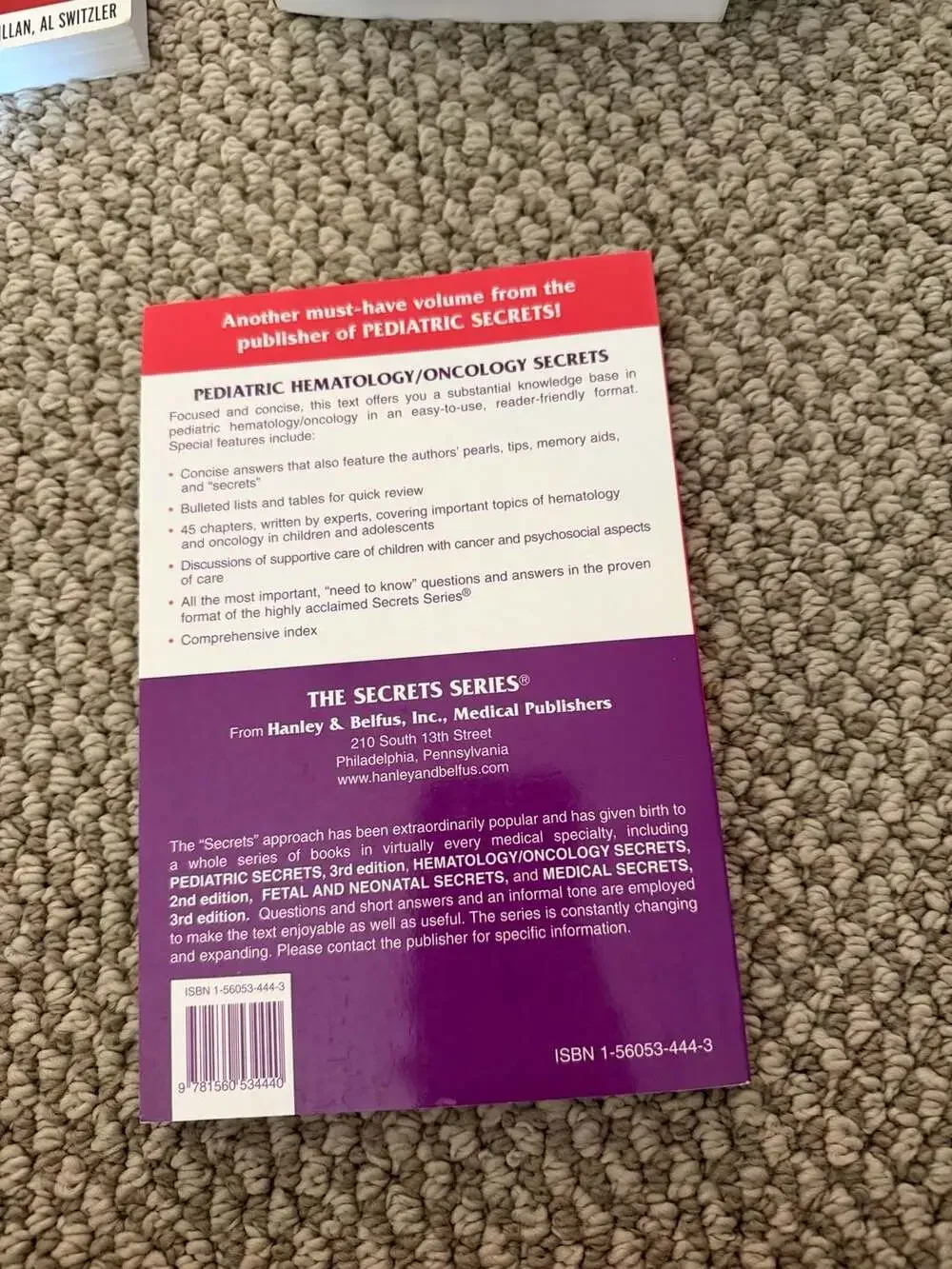 Pediatric Hematology/Oncology Secrets by Michael A. Weiner and Mitchell S. Cairo